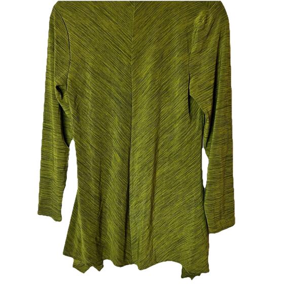 ANTTHONY Originals S Green Handkerchief Hem Tunic Blouse Top Shirt Pockets - Picture 6 of 6